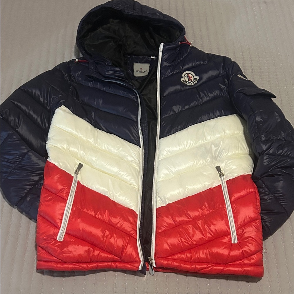 Moncler Tricolor Hooded Puffer Jacket